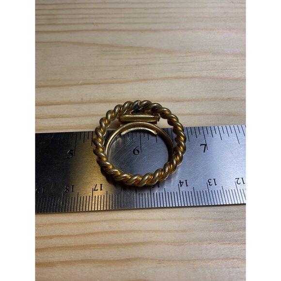 Gold-Toned Twisted Rope Scarf Clip Made In Germany - Picture 5 of 5